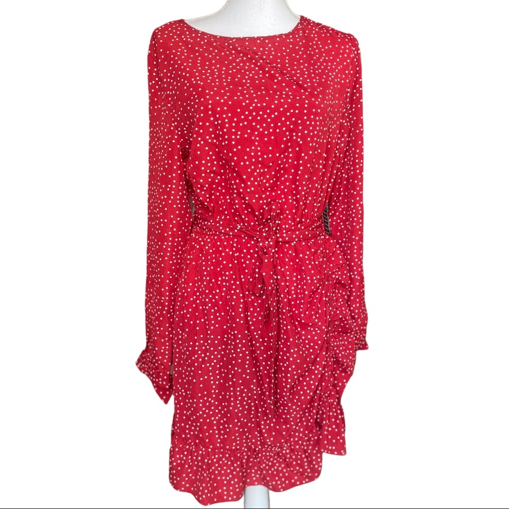 Missguided Red Polka Dot Dress